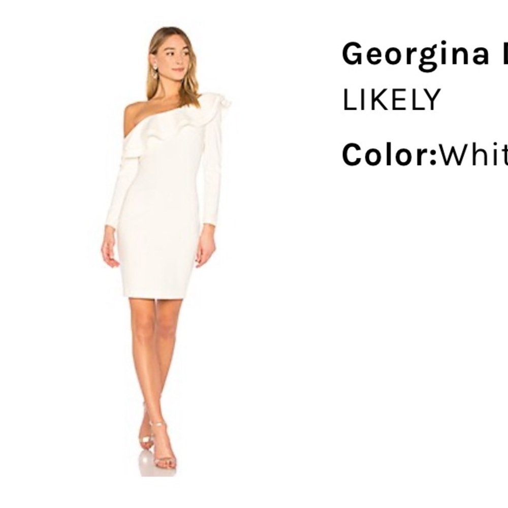 LIKELY Georgina Ruffled One-Shoulder Dress